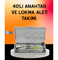 40 Parça Cırcır Lokma Anahtar Seti Profesyonel Kullanım