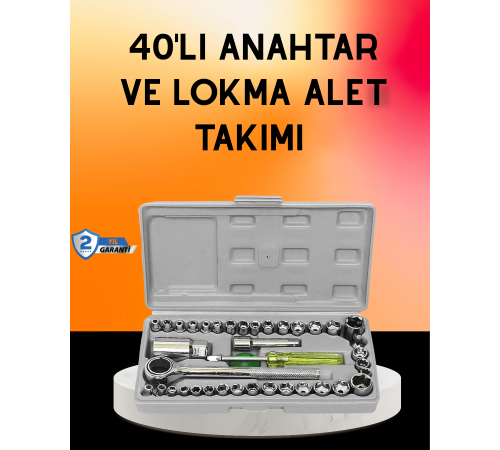 40 Parça Cırcır Lokma Anahtar Seti Profesyonel Kullanım