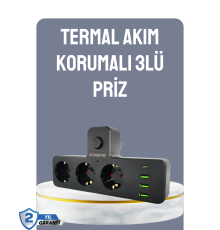 Anahtarlı Çoklu Priz 3 USB 1 Type-C Hızlı Şarj Destekli