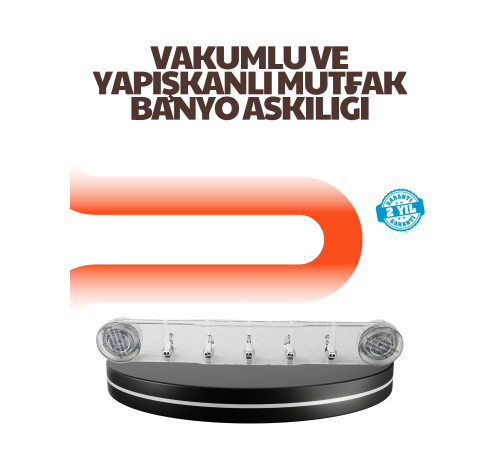 Çok Amaçlı Vakumlu Askılık Yapışkanlı Kolay Montajlı