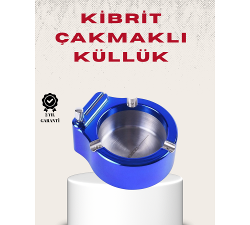 Metal Küllük ve Çakmak Seti Yuvarlak Modern Tasarım
