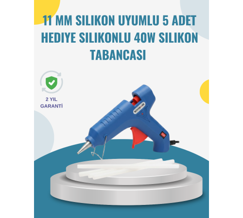 5 Silikon Hediyeli 40W Sıcak Silikon Tabancası Pratik Güçlü Kullanım