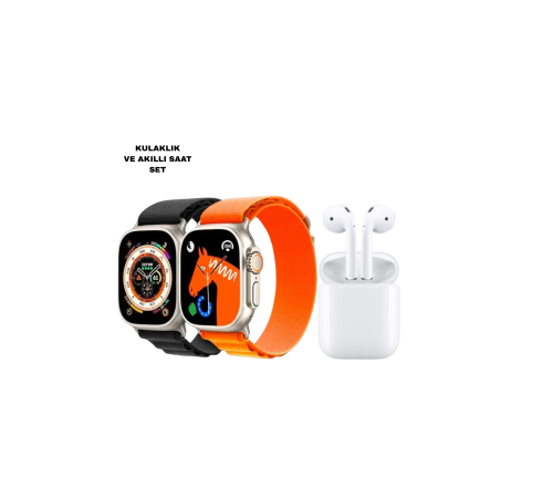 S8 Ultra Akıllı Saat + Gürültü Önleyici Kablosuz Kulaklık Seti