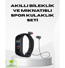 Spor Bileklik + Kablosuz Bluetooth Kulaklık Fitness Seti