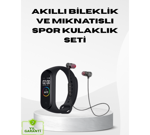 Spor Bileklik + Kablosuz Bluetooth Kulaklık Fitness Seti