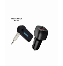 Araç İçi Bluetooth Müzik Kiti + Type-C PD Araç Şarjı Seti