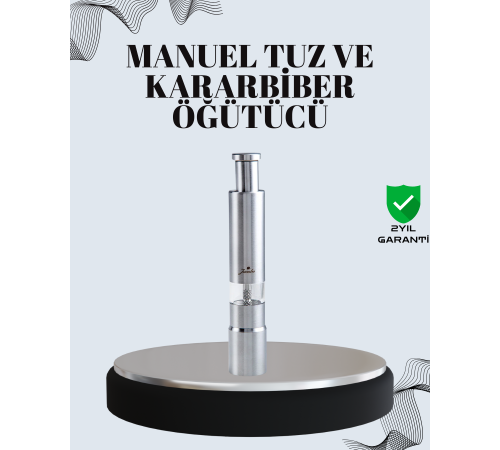 Tuz ve Kararbiber Öğütücü - Şeffaf Akrilik Hazne