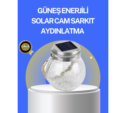 Bahçe ve Teras İçin Solar Cam Sarkıt LED Aydınlatma
