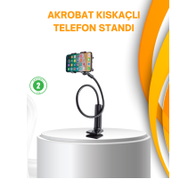 Esnek Gövdeli Mandallı Masaüstü Telefon Tutucu
