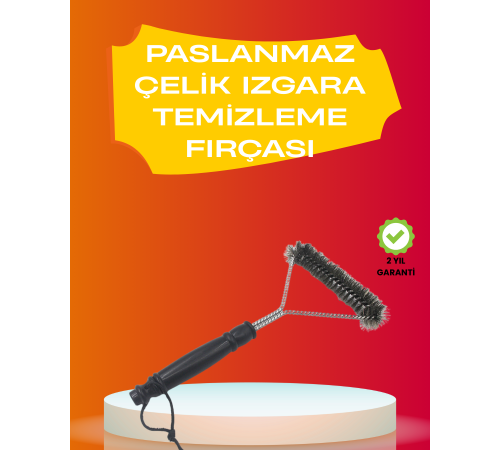 Mangal Izgara Temizleme Fırçası Pas Tutmaz Çelik Telli