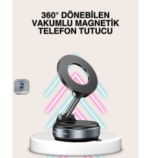 Güçlü Mıknatıslı Vakumlu Araç Telefon Tutucu Alüminyum Gövde