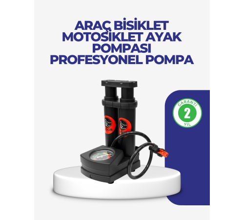 Kaymaz Pedallı Ayaklı Hava Pompası Tüm Supap Uyumlu