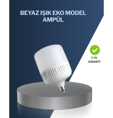 Uzun Ömürlü Şarjlı LED Ampul 30 Watt Güçlü Aydınlatma