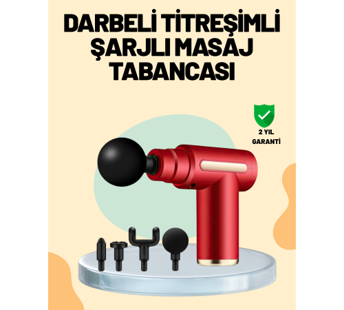 Kas Gevşetici Masaj Tabancası 4 Başlık ve Ayarlanabilir Hız