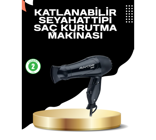 Katlanabilir Fön Makinesi Çift Isı ve Hız Ayarlı