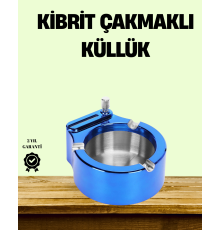 Çakmaklı Küllük Paslanmaz Çelik Şık Masa Aksesuarı