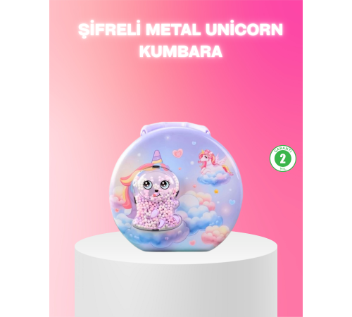 Şifreli Çocuk Para Kasası Metal Gövdeli Güvenli Kutu