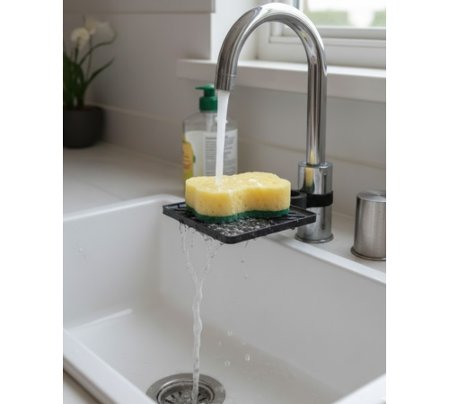 Damlama Tepsili Musluk Sünger Tutucu Tezgâh Üstü Düzenleyici