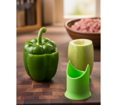 Kabak ve Biber Oymaya Uygun Hijyenik İç Temizleme Aparatı