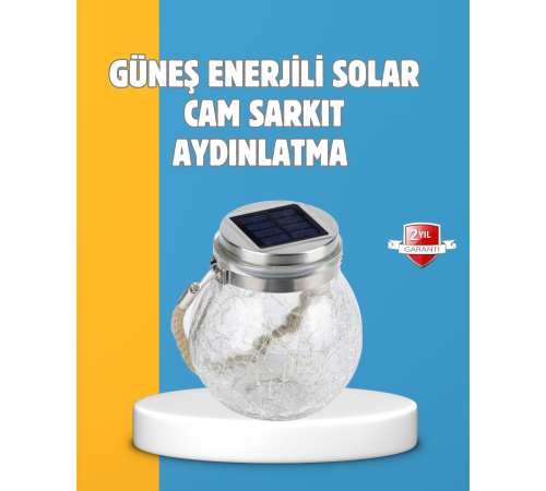 Suya Dayanıklı Güneş Enerjili Cam Şişe Sarkıt Lamba