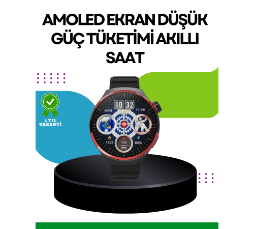 Spor ve Sağlık Takipli Akıllı Saat Kablosuz Şarj