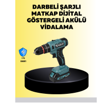 Dijital Ekranlı Matkap Seti Çift Akülü