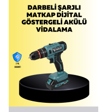 Dijital Ekranlı Matkap Seti Çift Akülü