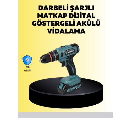 Dijital Ekranlı Matkap Seti Çift Akülü