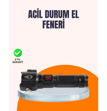 Çok Fonksiyonlu Acil Durum Feneri Yan Işıklı Çekiçli