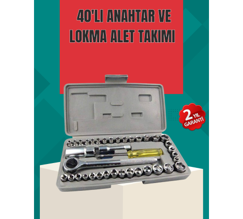 Çok Amaçlı 40 Parça Lokma Anahtar Takımı Korozyona Dayanıklı Çelik