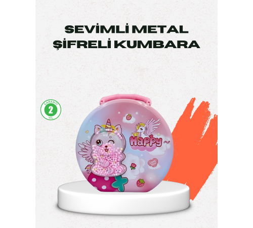 Mini Çocuk Para Kasası Güvenli Kilitli Birikim Kutusu