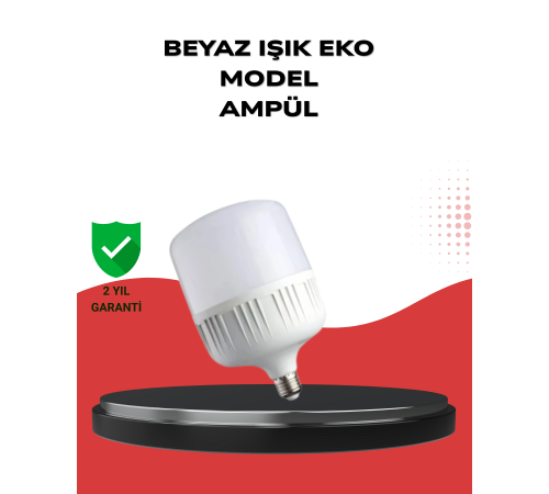 Enerji Tasarruflu Şarjlı LED Ampul 30W Beyaz Işık