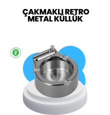 Metal Küllük Çakmaklı Masa Üstü Şık Tasarım