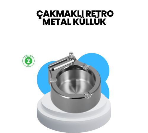 Metal Küllük Çakmaklı Masa Üstü Şık Tasarım