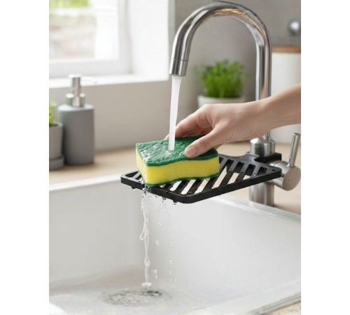 Damlama Tepsili Musluk Sünger Tutucu Tezgâh Üstü Düzenleyici