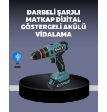 Güçlü Şarjlı Matkap Vidalama Çift Batarya