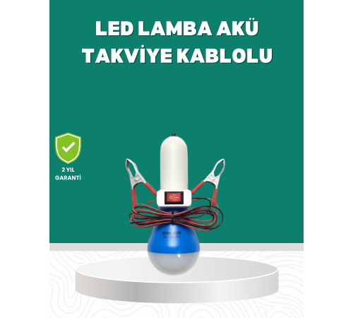 Aküden Çalışan 12V LED Ampul Taşınabilir Kullanım
