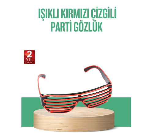 Renkli Işıklı Gözlük Eğlenceli Gece Aksesuarı