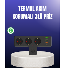 USB ve Type-C Portlu Anahtarlı Çoklu Priz Güç Ünitesi
