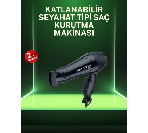 Kompakt Katlanabilir Saç Kurutma Makinesi Ev ve Seyahat Uyumlu