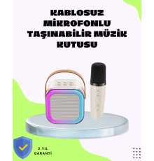 Taşınabilir Karaoke Mikrofon Seti Bluetooth Hoparlörlü