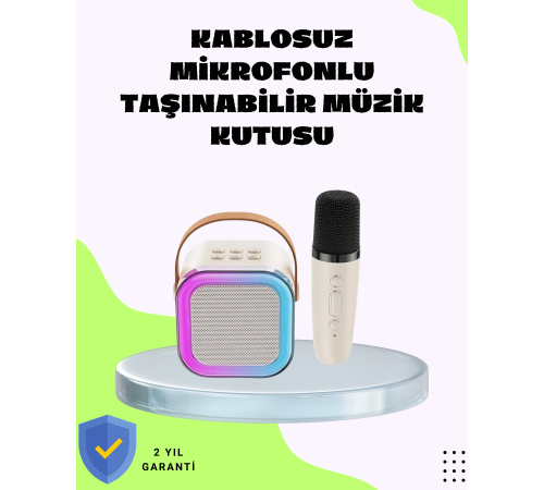 Taşınabilir Karaoke Mikrofon Seti Bluetooth Hoparlörlü