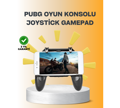 Joystick ve Parmak Tetikleyicili Mobil Oyun Gamepad Tutucu