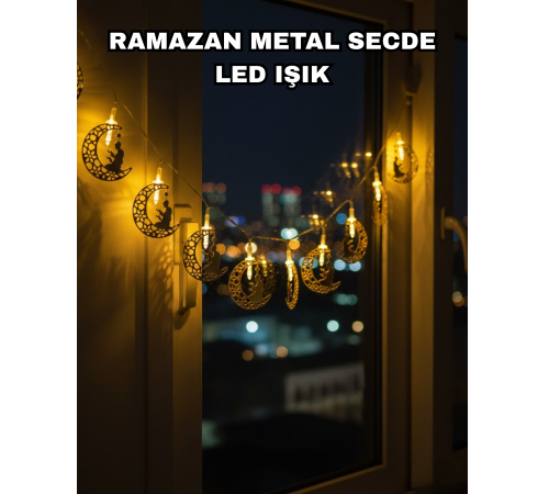 Dekoratif Ramazan Ay Işığı Secde Eden Adam Figürlü