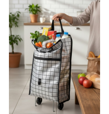 Sağlam Gövdeli Sessiz Tekerlekli Pazar ve Market Çantası