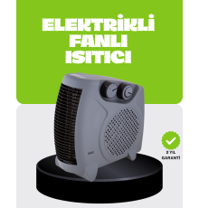 Güvenli Elektrikli Fanlı Isıtıcı Termostatlı Hızlı Isıtma