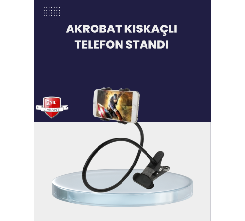 Güçlü Mandallı Akrobat Telefon Tutucu Masa Araç Uyumlu