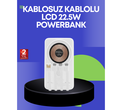 Çoklu Kablo Çıkışlı Taşınabilir Powerbank Kompakt Tasarım