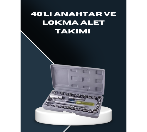 Dayanıklı Karbon Çelik 40 Parça Lokma ve Cırcır Anahtar Seti