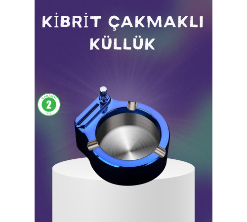 Dekoratif Çakmaklı Küllük Kolay Temizlenebilir Metal